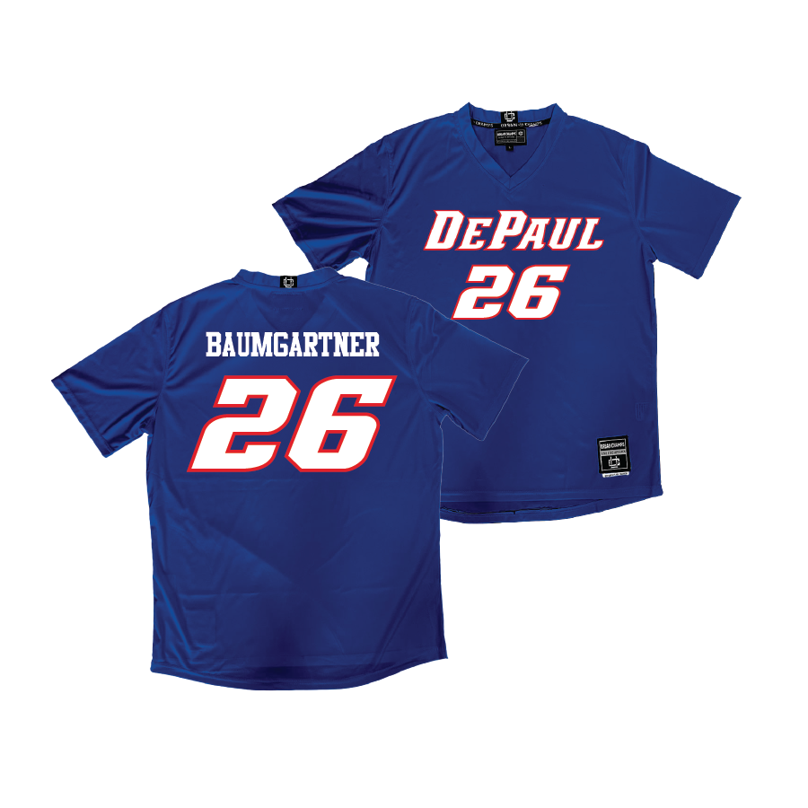 DePaul Men's Soccer Navy Blue Jersey - Christian Baumgartner | #26