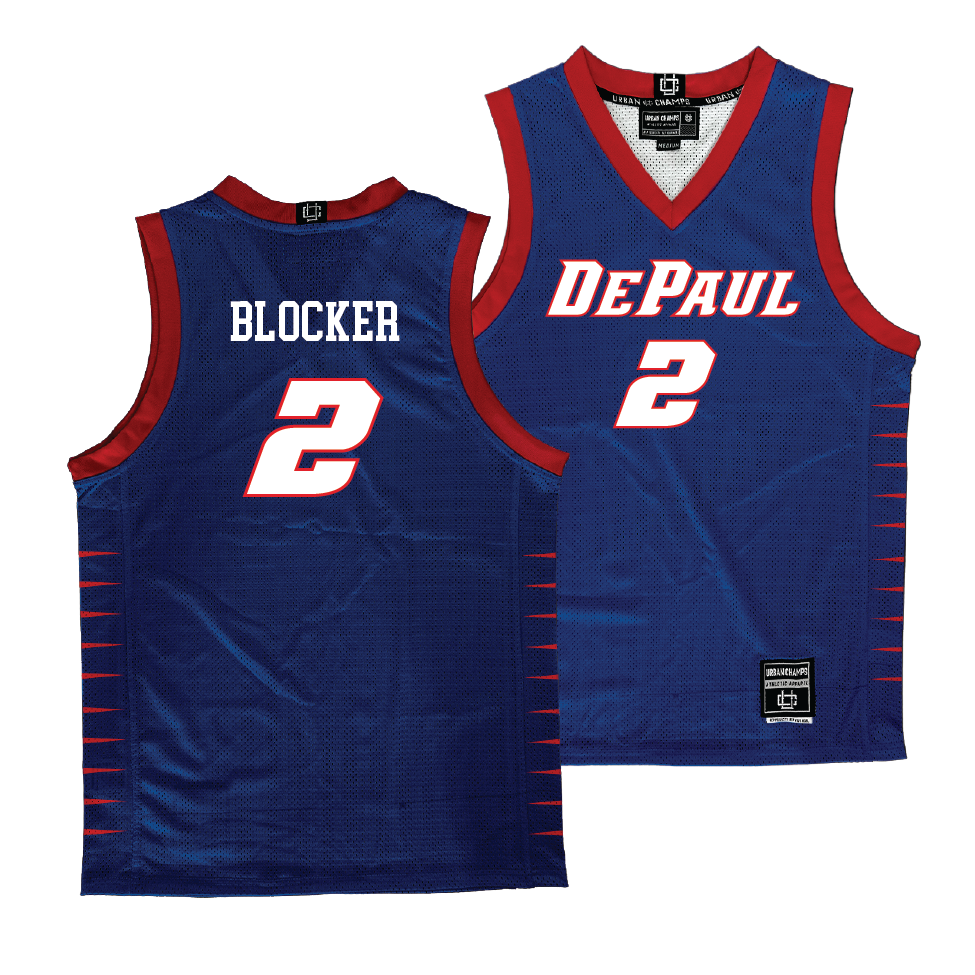 DePaul Men's Royal Basketball Jersey   - Layden Blocker