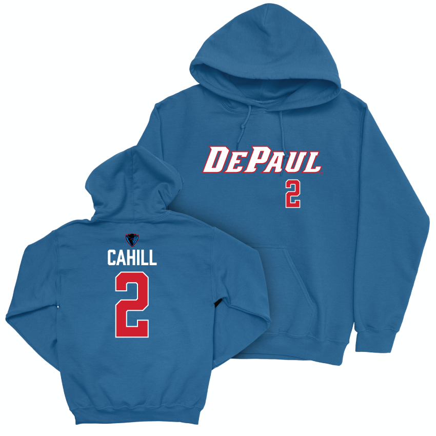 DePaul Women's Volleyball Royal Sideline Hoodie - Abby Cahill | #2 Youth Small