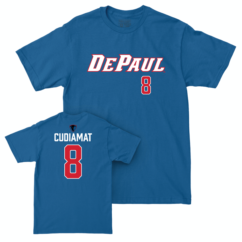 DePaul Volleyball Royal Sideline Tee - Ashley Cudiamat | #8 Youth Small