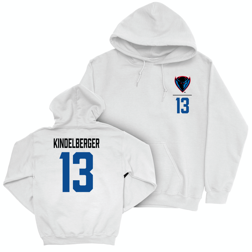 DePaul Volleyball White Logo Hoodie - Aly Kindelberger | #13 Youth Small