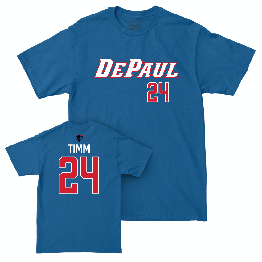 DePaul Women's Basketball Royal Sideline Tee - Ally Timm | #24 Youth Small