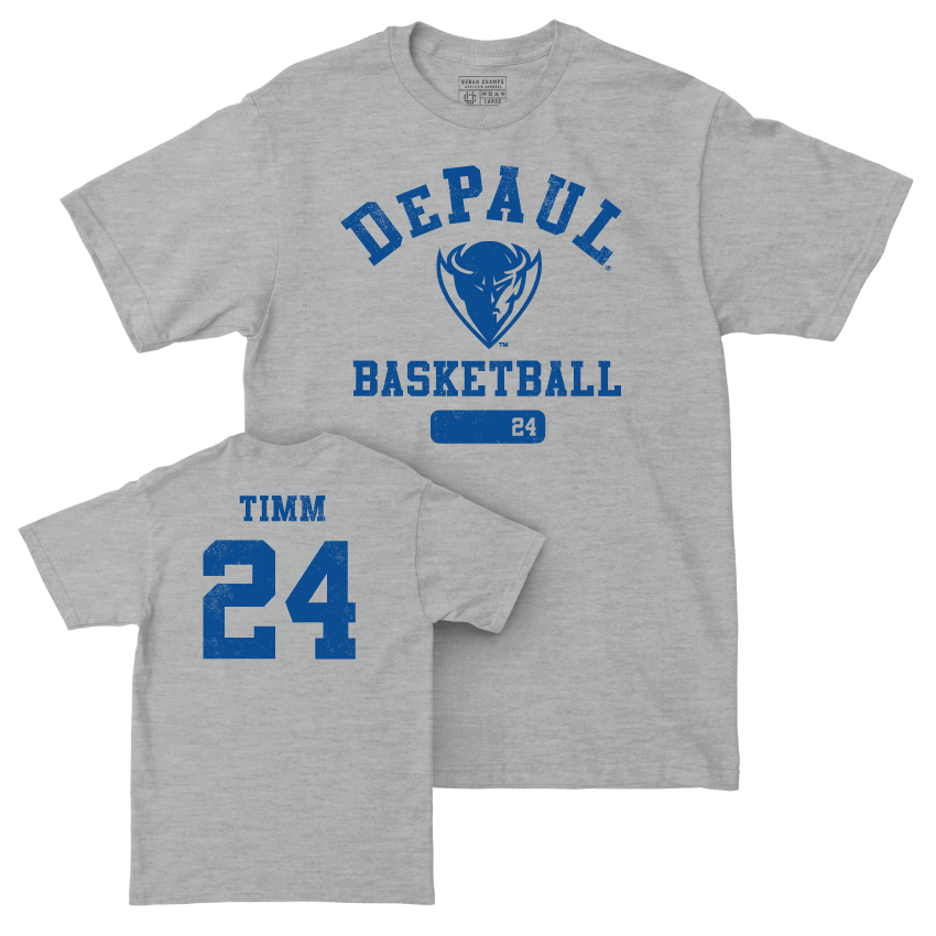 DePaul Women's Basketball Sport Grey Varsity Tee - Ally Timm | #24 Youth Small