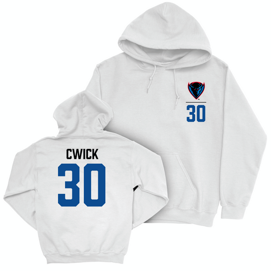 DePaul Softball White Logo Hoodie - Brooke Cwick | #30 Youth Small