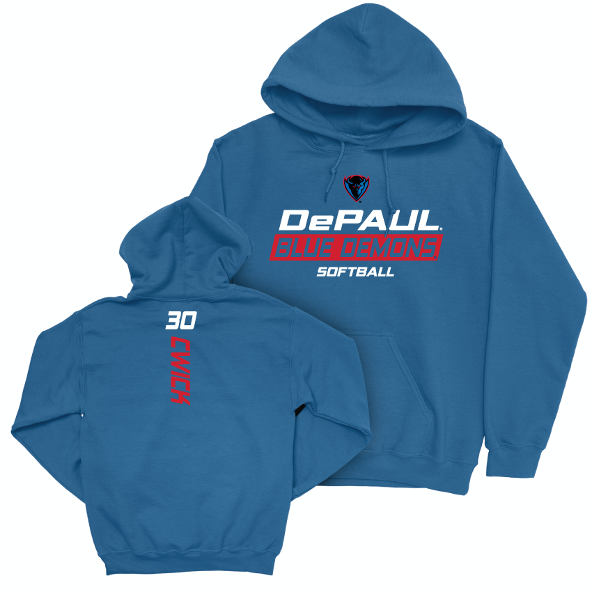 DePaul Softball Royal Rush Hoodie - Brooke Cwick | #30 Youth Small