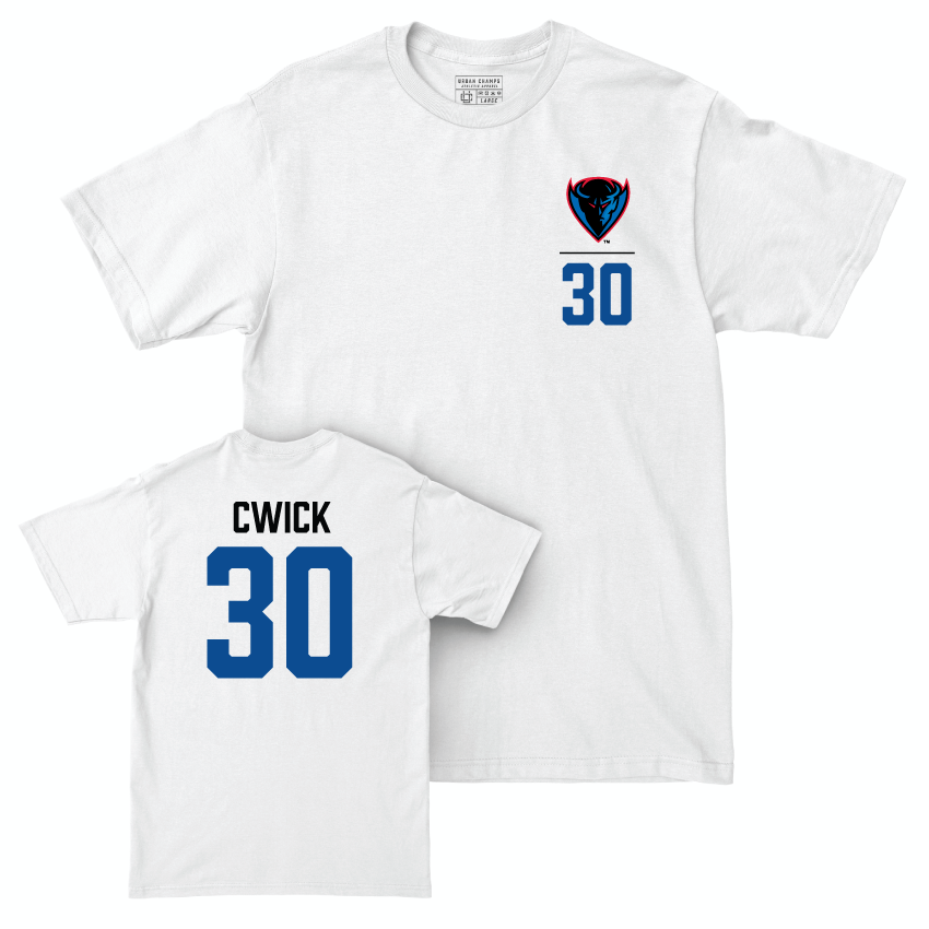 DePaul Softball White Logo Comfort Colors Tee - Brooke Cwick | #30 Youth Small