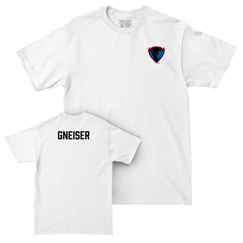 DePaul Golf White Logo Comfort Colors Tee - Billy Gneiser | #10 Youth Small