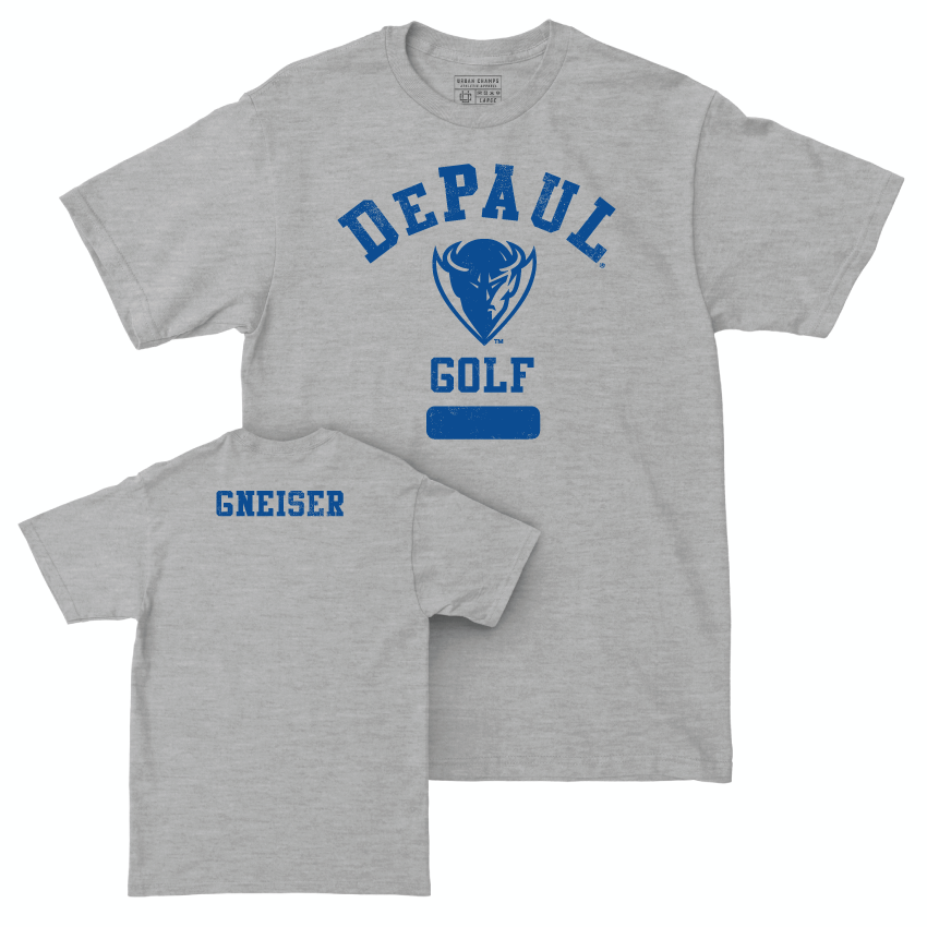 DePaul Golf Sport Grey Varsity Tee - Billy Gneiser | #10 Youth Small