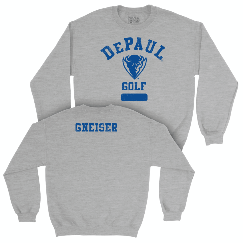 DePaul Golf Sport Grey Varsity Crew - Billy Gneiser | #10 Youth Small