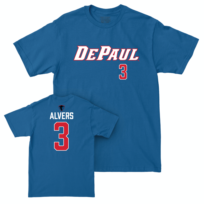 DePaul Softball Royal Sideline Tee - Carly Alvers | #3 Youth Small