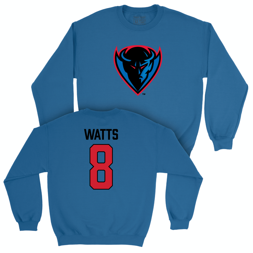 DePaul Men's Soccer Royal Legacy Crew - Callum Watts | #8 Youth Small