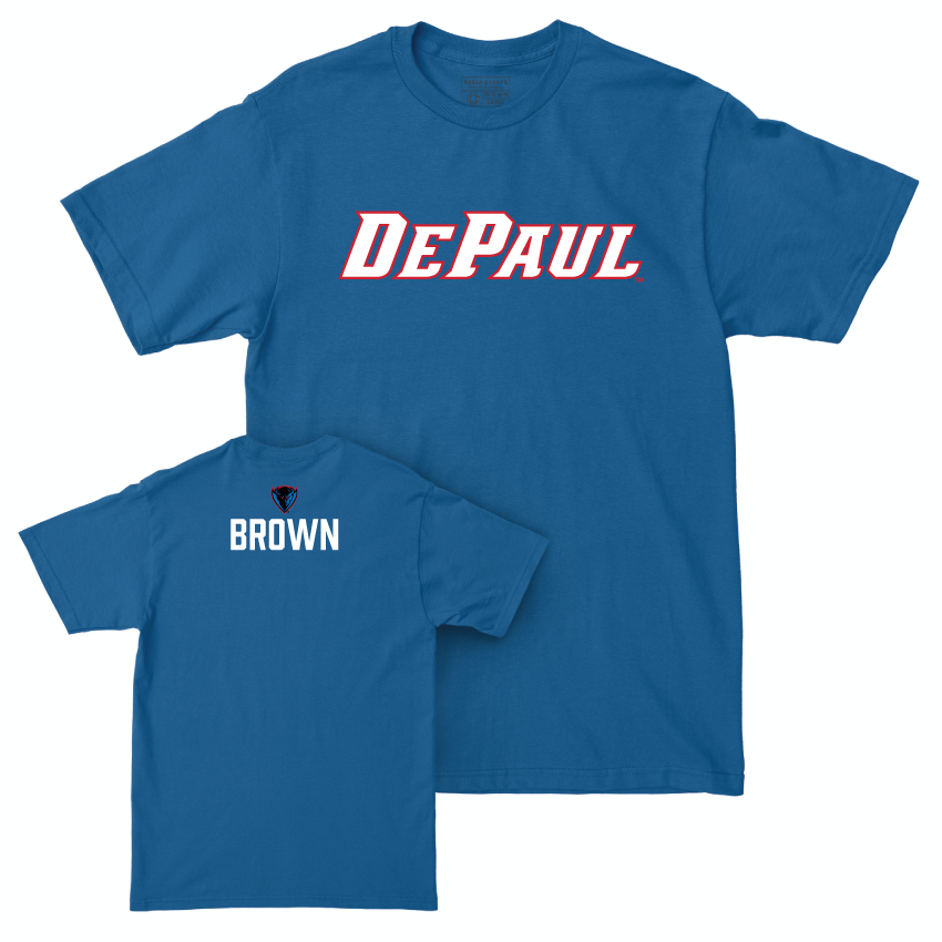 DePaul Men's Track & Field Royal Sideline Tee - Darius Brown Youth Small