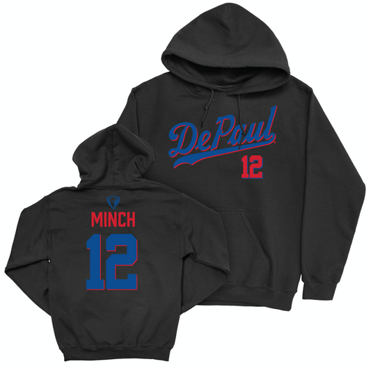 DePaul Women's Basketball Black Script Hoodie - Ellery Minch | #12 Youth Small