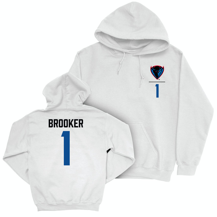 DePaul Volleyball White Logo Hoodie - Grace Brooker | #1 Youth Small