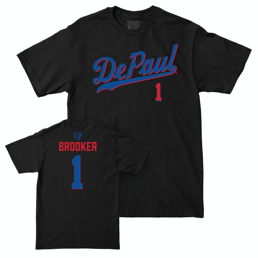 DePaul Volleyball Black Script Tee - Grace Brooker | #1 Youth Small