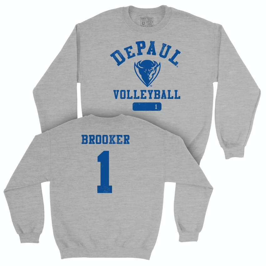 DePaul Volleyball Sport Grey Varsity Crew - Grace Brooker | #1 Youth Small