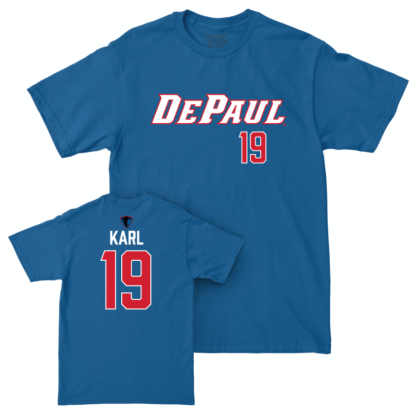 DePaul Volleyball Royal Sideline Tee - Hanna Karl | #19 Youth Small