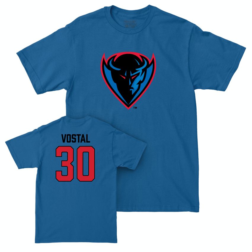 DePaul Men's Soccer Royal Legacy Tee - Hayden Vostal | #30 Youth Small