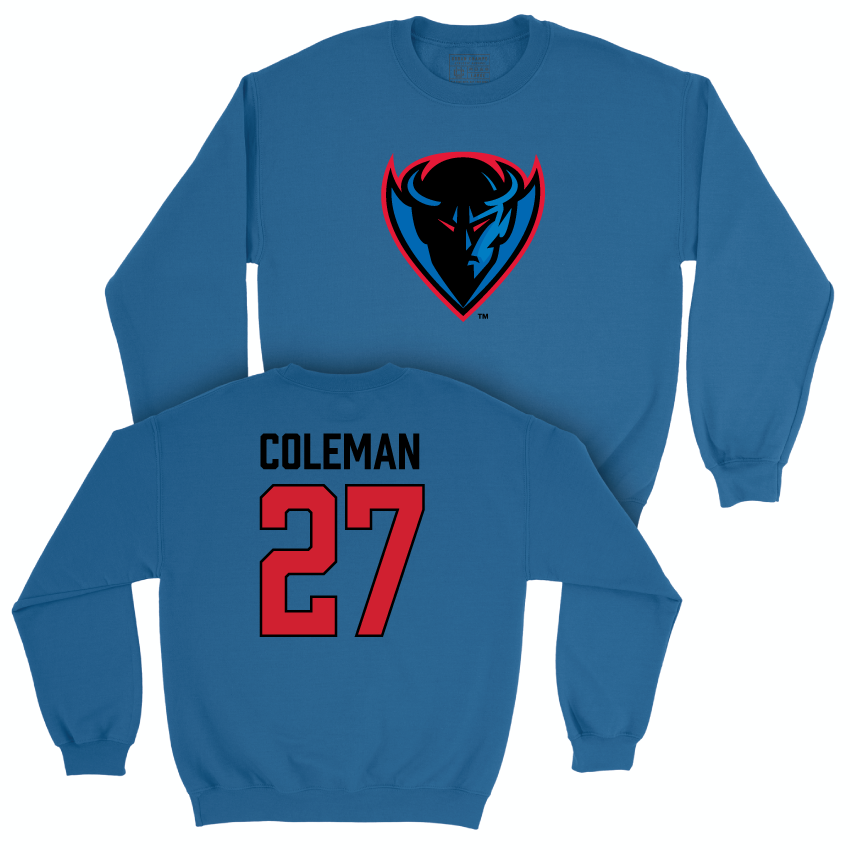 DePaul Men's Soccer Royal Legacy Crew - Izaiah Coleman | #27 Youth Small