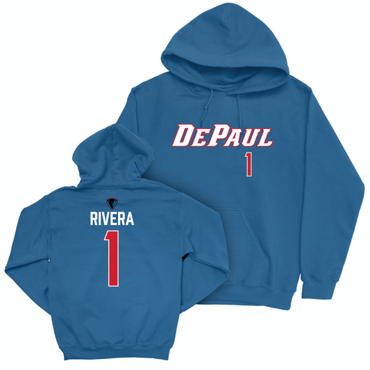 DePaul Men's Basketball Royal Sideline Hoodie - Isaiah Rivera | #1 Youth Small