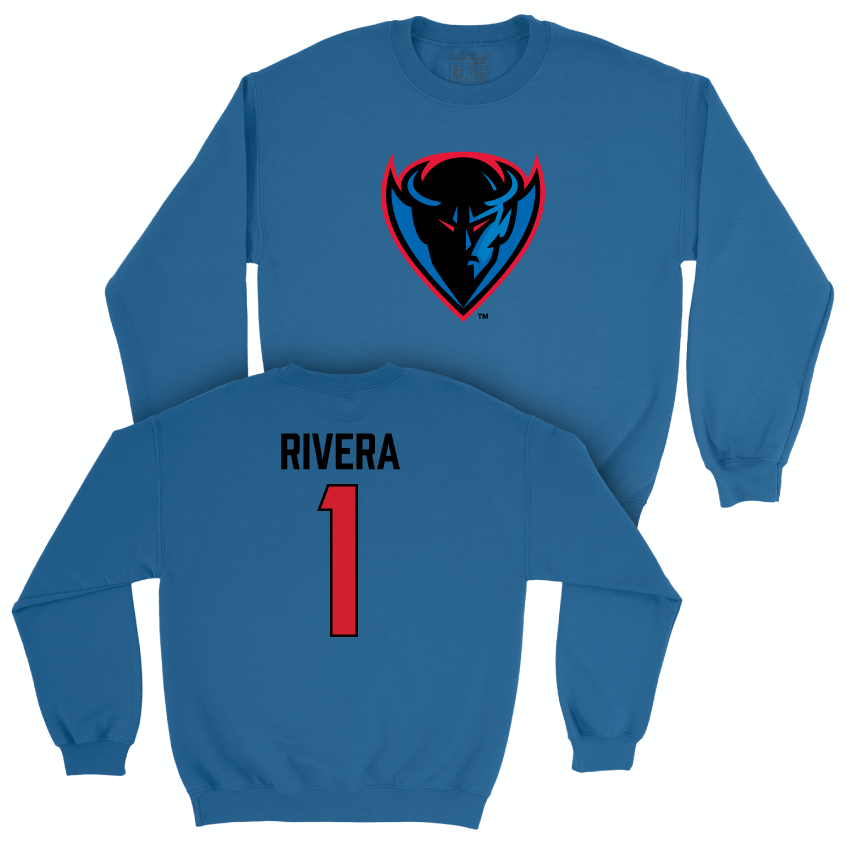 DePaul Men's Basketball Royal Legacy Crew - Isaiah Rivera | #1 Youth Small