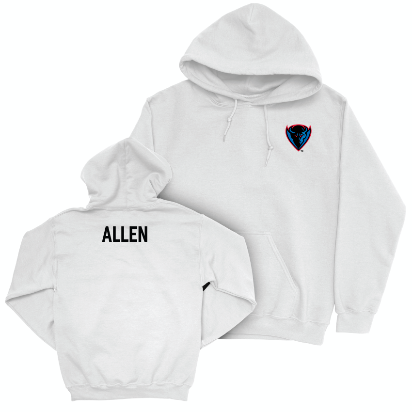 DePaul Women's Track & Field White Logo Hoodie - Kashara Allen Women's Track & Field Youth Small