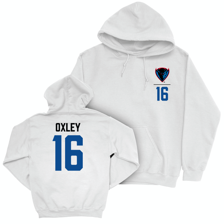 DePaul Volleyball White Logo Hoodie - Katelynn Oxley | #16 Youth Small