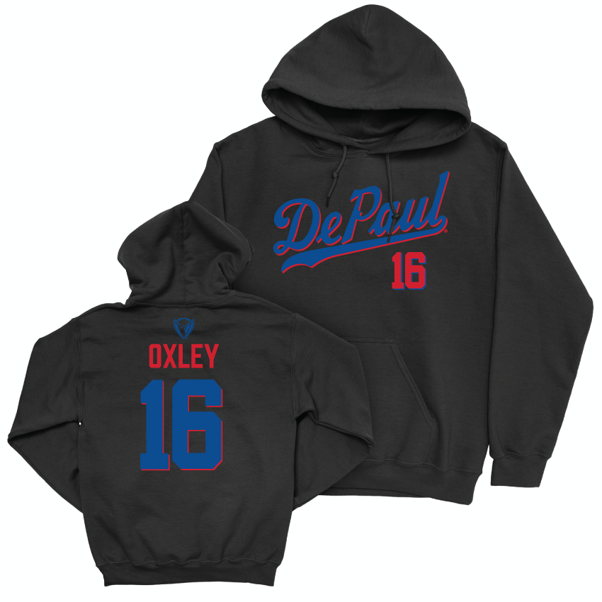 DePaul Volleyball Black Script Hoodie - Katelynn Oxley | #16 Youth Small