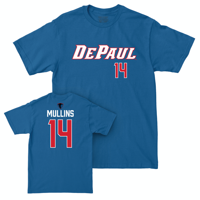 DePaul Men's Soccer Royal Sideline Tee - Liam Mullins | #14 Youth Small