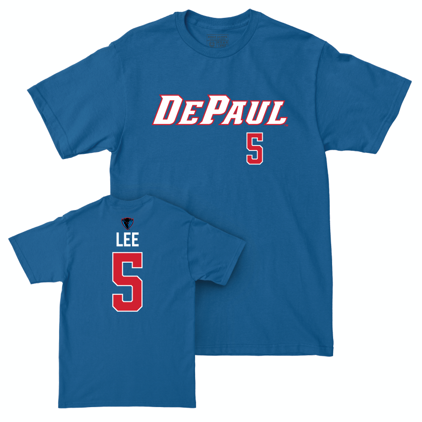 DePaul Women's Soccer Royal Sideline Tee - Mackenzie Lee | #5 Youth Small