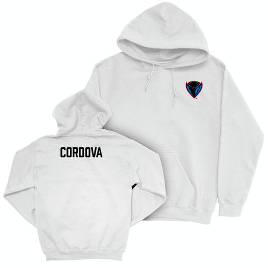 DePaul Women's Cross Country White Logo Hoodie - Sara Cordova Youth Small