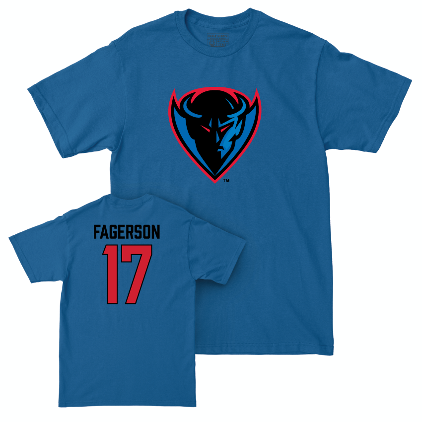 DePaul Women's Soccer Royal Legacy Tee - Tessa Fagerson | #17 Youth Small