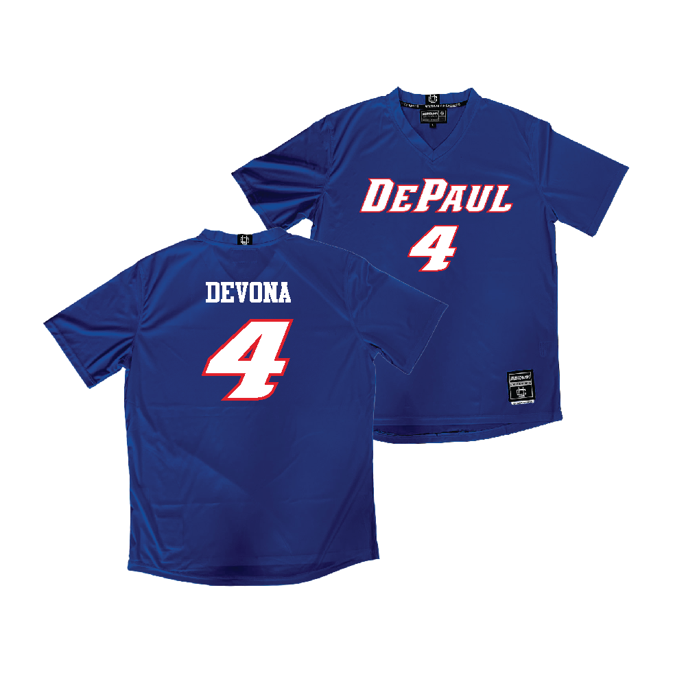 DePaul Women's Soccer Navy Blue Jersey - Jen Devona | #4