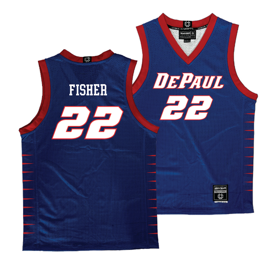 DePaul Men's Royal Basketball Jersey  - Elijah Fisher