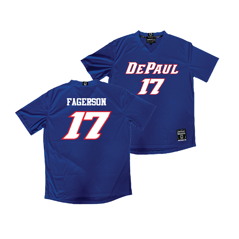 DePaul Women's Soccer Navy Blue Jersey - Tessa Fagerson | #17