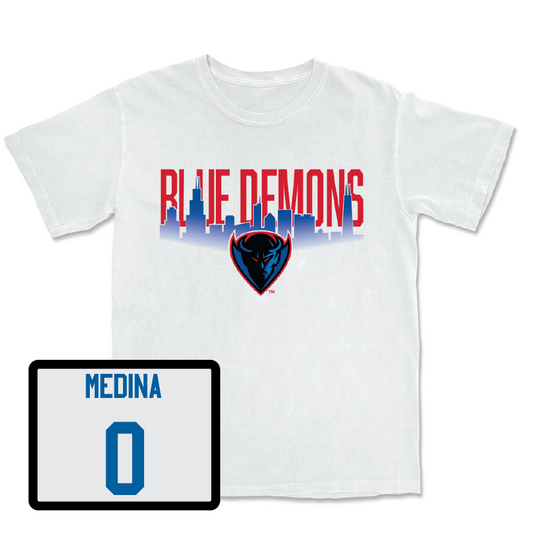 Women's Soccer White Skyline Comfort Colors Tee - Olivia Medina