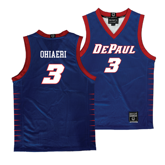 DePaul Women's Royal Basketball Jersey - Charlece Ohiaeri | #3