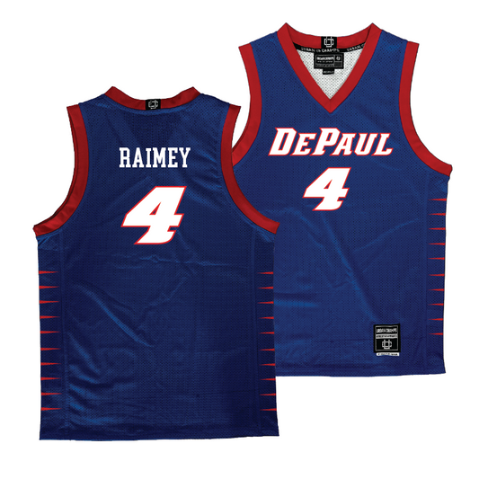 DePaul Men's Royal Basketball Jersey - Kt Raimey | #4