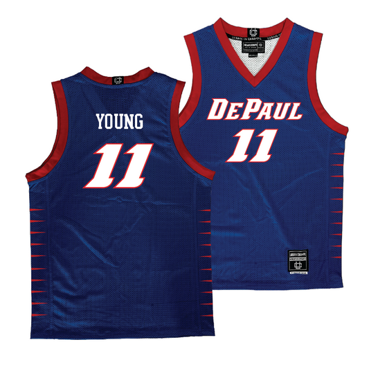 DePaul Men's Royal Basketball Jersey - Keyondre Young | #11