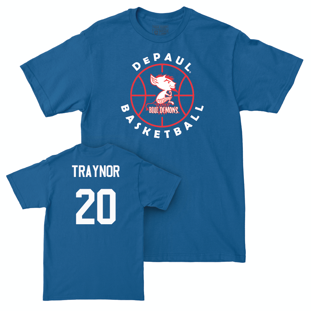 Blue Men's Basketball Retro Tee  - Jayden Traynor