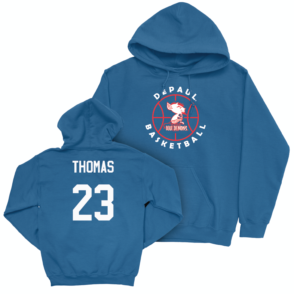 Blue Men's Basketball Retro Hoodie  - David Thomas