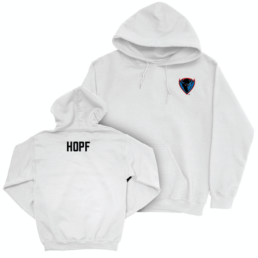 DePaul Women's Track & Field White Logo Hoodie  - Jaiah Hopf