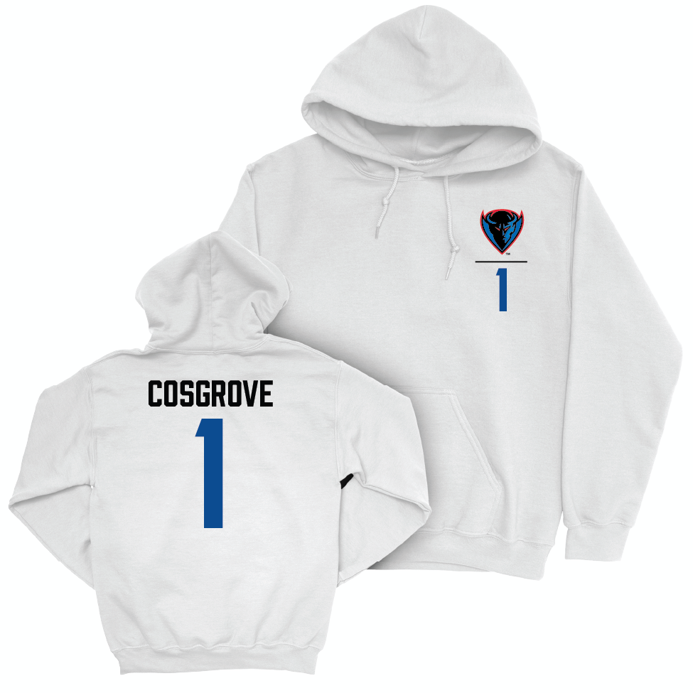 DePaul Softball White Logo Hoodie  - Baylee Cosgrove