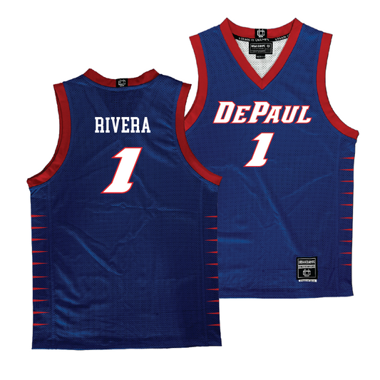 DePaul Men's Royal Basketball Jersey  - Isaiah Rivera