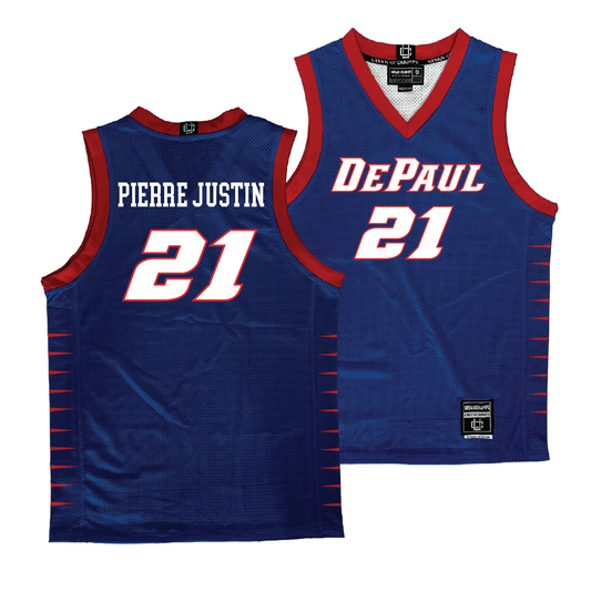 DePaul Men's Royal Basketball Jersey    - Theo Pierre-justin