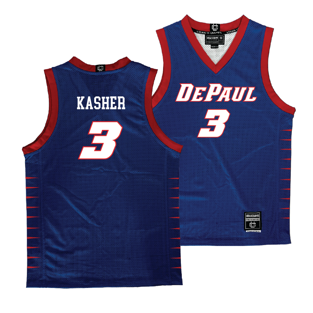 DePaul Men's Royal Basketball Jersey  - Nate Kasher