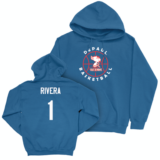 Blue Men's Basketball Retro Hoodie  - Isaiah Rivera