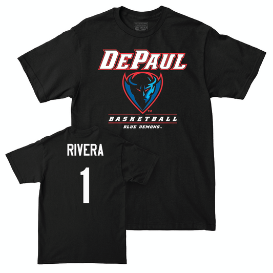 Men's Basketball Black Hardwood Tee  - Isaiah Rivera